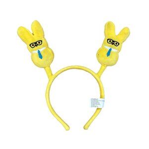 Peeps Soft Plush Yellow & Blue Cute Marshmallow Bunny Headband Easter Tie